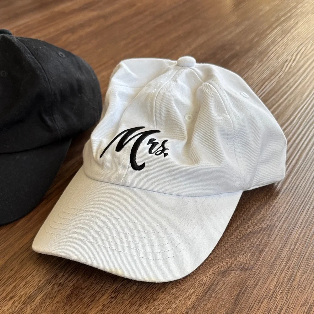 Mr. and Mrs. Black and White Caps